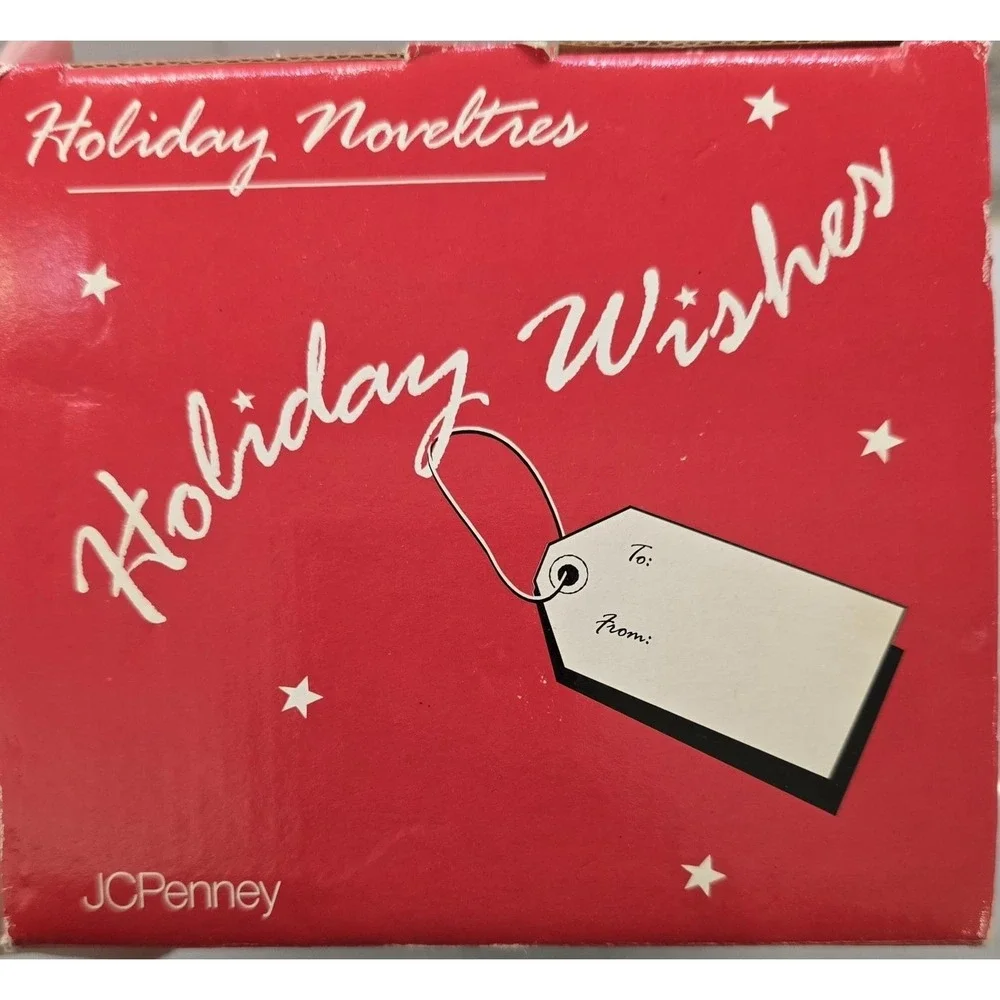Vintage JCPenney Holiday Novelties Snowman Figurine Christmas Decor Boxed 7 Inch